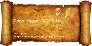 Danzinger Júlia névjegykártya